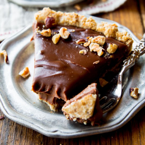 Nutella Tart Toasted Hazelnut Crust - Recipe photo by sallysbakingaddiction