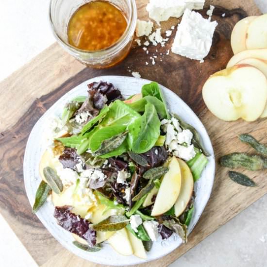 honeycrisp salad with crispy sage - Recipe photo by HowSweetEats