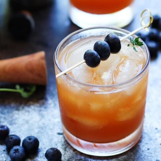 Blueberry Bourbon Smash Cocktail - Recipe photo by platingsandpairings