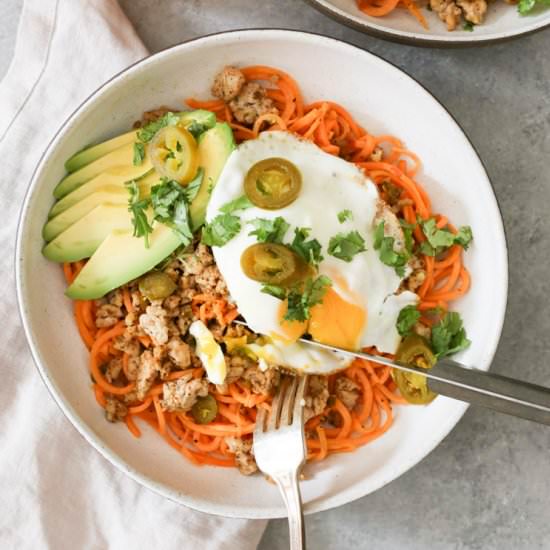 Spicy Chicken and Sweet Potato Bowl - Recipe photo by domesticateme