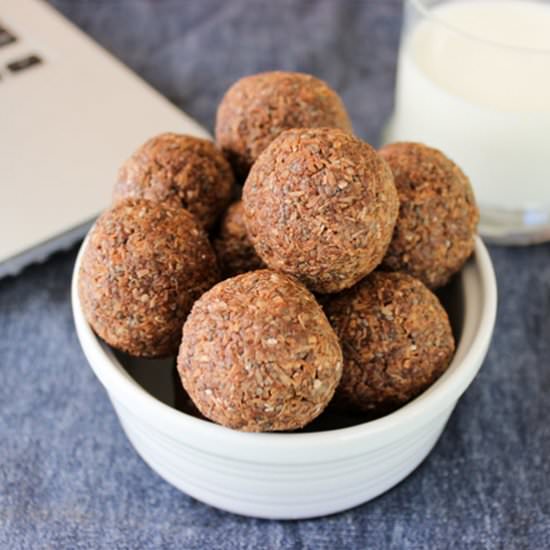 NoBake Chocolate Coconut Chia Bites - Recipe photo by AmusingMaria
