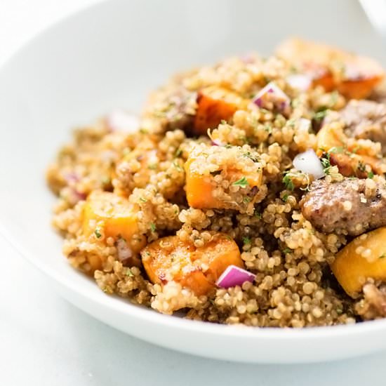 Sausage and Sweet Potato Quinoa - Recipe photo by foodsmartmom