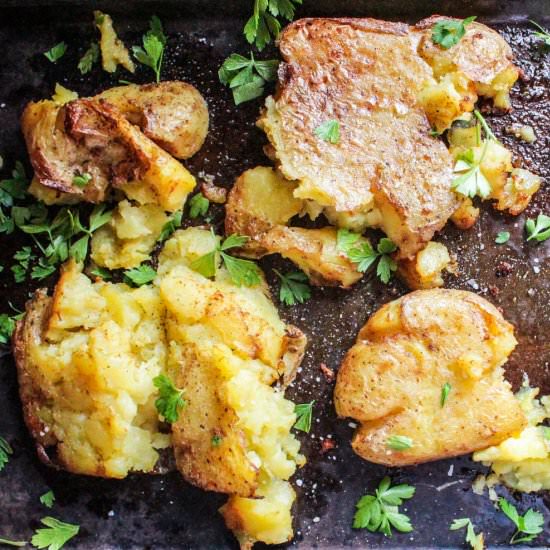 Smashed Potatoes - Recipe photo by Lisa G Cooks