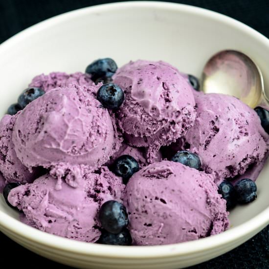 Blueberry ice cream - Recipe photo by secondrecipe