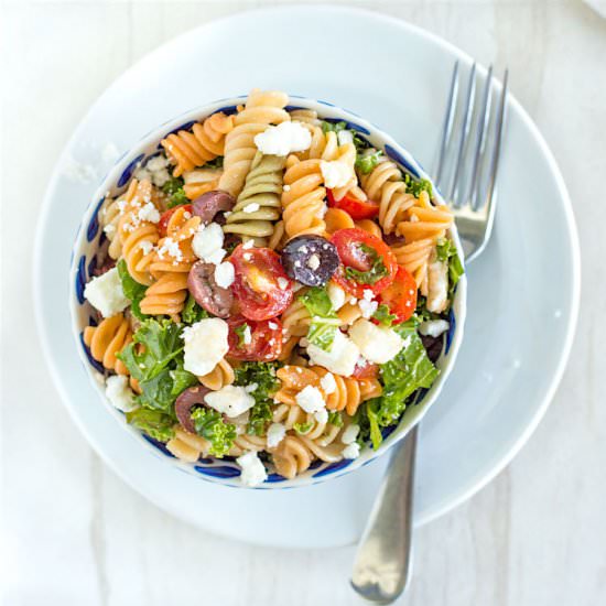 Bruschetta Pasta Salad - Recipe photo by nourishedtheblog