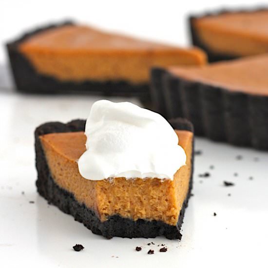 Dark Chocolate Pumpkin Tart - Recipe photo by thebakermama
