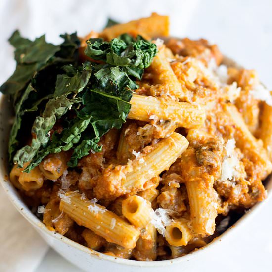 Pumpkin Bolognese Macaroni - Recipe photo by sprinkle of green