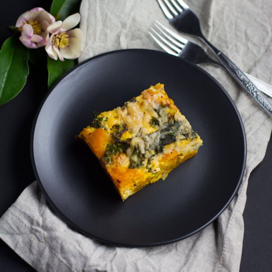 Roast Pumpkin & Kale Frittata - Recipe photo by almondtozest.com