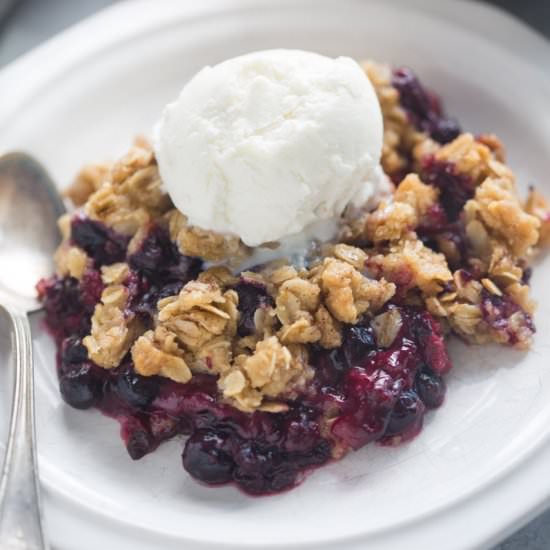 Triple Berry Crisp - Recipe photo by tastesbetterfromscratch