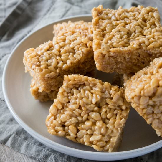 PB Pumpkin Spice Rice Crispies - Recipe photo by triedandtasty