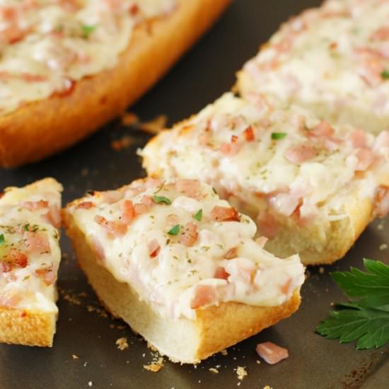 Ham & Cheese French Bread Pizza - Recipe photo by thekitchenismyplayground