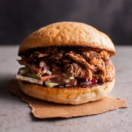 Pulled Pork with Apple Slaw - Recipe photo by saltandlavender