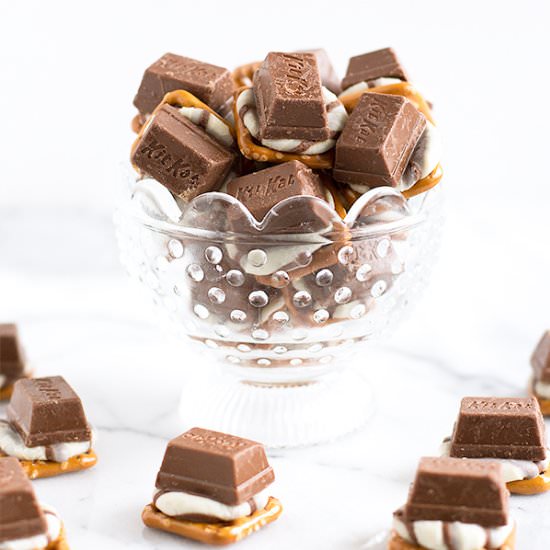 Kit Kat Pretzel Bites - Recipe photo by sarahsbakestudio