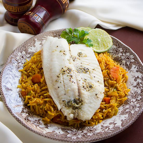 Baked Tilapia with Tomato Rice - Recipe photo by MunatyCooking