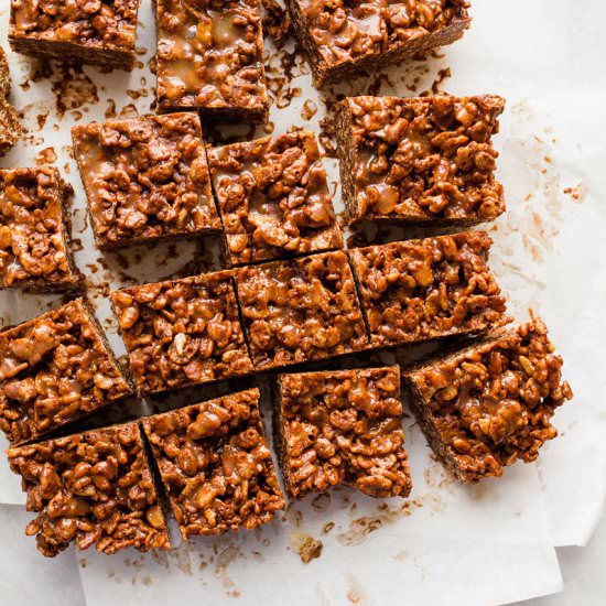 Salted Caramel Chocolate Crackles - Recipe photo by cakeoversteak