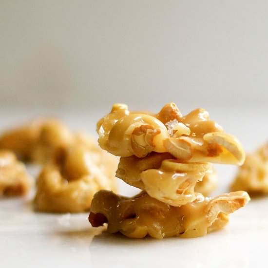 Salted Double Cashew Brittle - Recipe photo by PinchandSwirl
