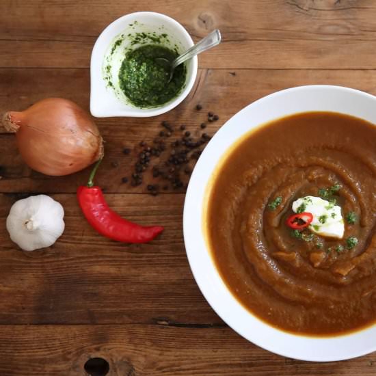 Spicy Butternut Squash Soup w Cumin - Recipe photo by emmaeatsandexplores