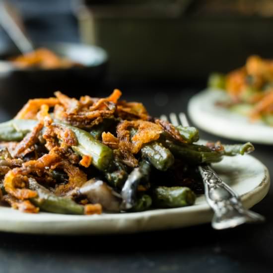 Paleo & Vegan Green Bean Casserole - Recipe photo by foodfaithfitness