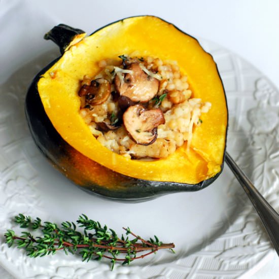 Savory Stuffed Acorn Squash - Recipe photo by dragonflyhomerecipes