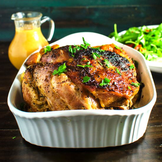 Braised Pork with Apple Pear Sauce - Recipe photo by The Flavor Bender