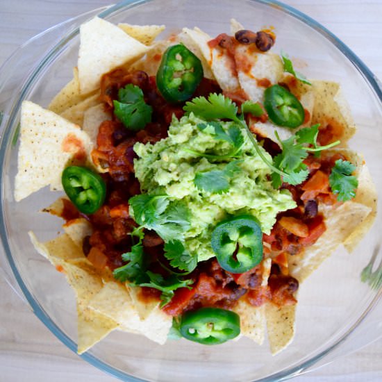 Vegan Chili Nachos - Recipe photo by earthpoweredfamily