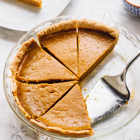 Vegan Pumpkin Pie - Recipe photo by jessicainthekitchen