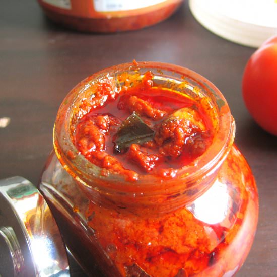 Instant Tomato Pickle - Recipe photo by madhuriscuisine