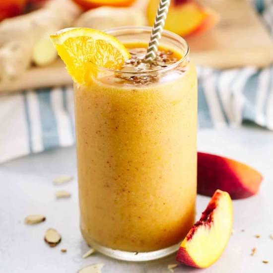Orange Peach and Ginger Smoothie - Recipe photo by Jessica Gavin