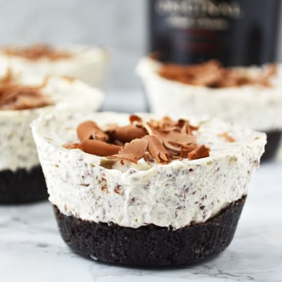 Boozy Baileys Mini Cheesecakes - Recipe photo by Inside the rustic kitchen