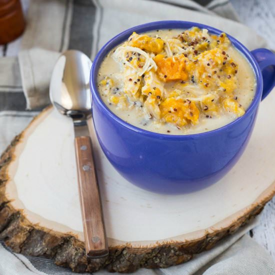 Creamy Chicken Soup with Squash - Recipe photo by rachelcooksblog