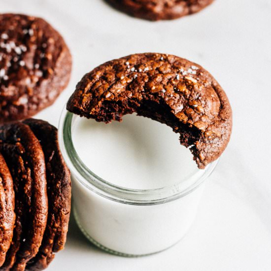 Salty Malty Brownie Cookies - Recipe photo by thewholebite