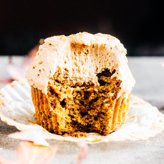 Pumpkin Spice Latte Cupcakes - Recipe photo by thewholebite
