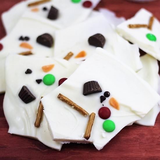 Fun and Easy Melted Snowman Bark - Recipe photo by by pink