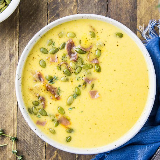 Apple & Cheddar Hard Cider Soup - Recipe photo by No Spoon Necessary