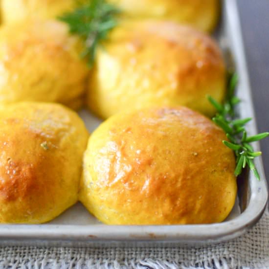 Rosemary Pumpkin Dinner Rolls - Recipe photo by simplywhisked