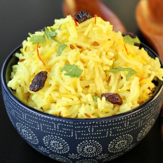 Vegan Turmeric and Saffron Rice - Recipe photo by srividhya