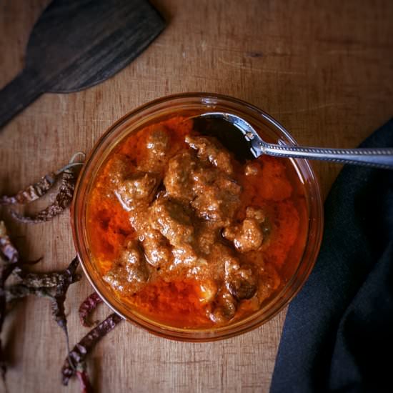 Mutton pickle - Recipe photo by nusrath