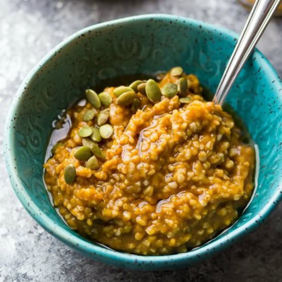 Spiced Pumpkin Steel Cut Oats - Recipe photo by sweetpeasandsaffron