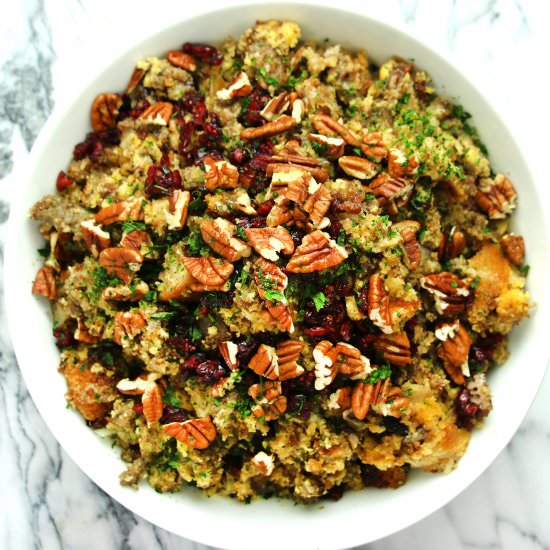 Slow Cooker Corn Bread Stuffing - Recipe photo by TheSaltyMarshmallow