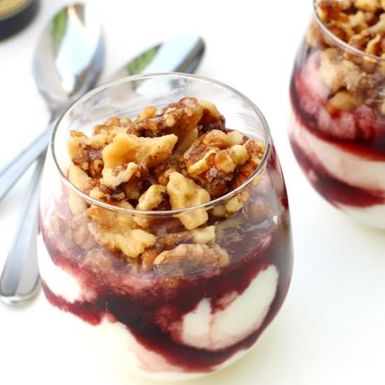 Blackcurrant Parfait with Walnuts - Recipe photo by OldWorldTaste