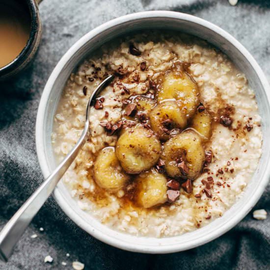 Caramelized Banana Oatmeal - Recipe photo by pinchofyum