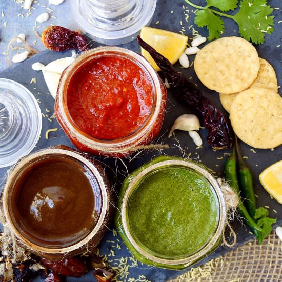 Chutneys for Indian Chaat Snacks - Recipe photo by Aromatic Essence