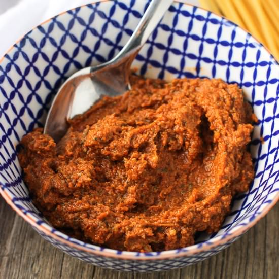 Artichoke Sun-Dried Tomato Pesto - Recipe photo by mysequinedlife