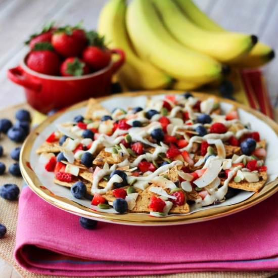 Vegan Cheesecake Dessert Nachos - Recipe photo by AbbeysKitchen