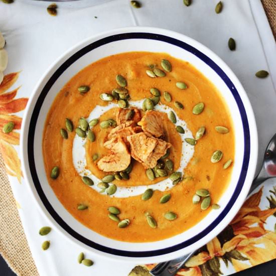 Vegan Curried Sweet Potato Soup - Recipe photo by AbbeysKitchen