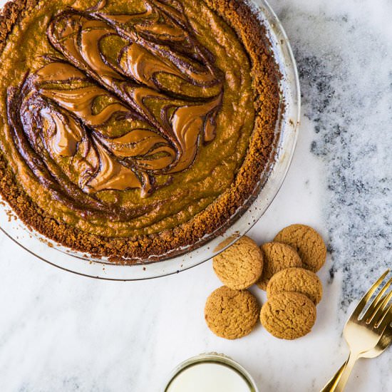 Nutella Pumpkin Swirl Pie - Recipe photo by Stiers Aesthetic