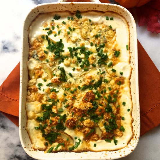 Blue Cheese Potatoes Au Gratin - Recipe photo by Grits and Pinecones