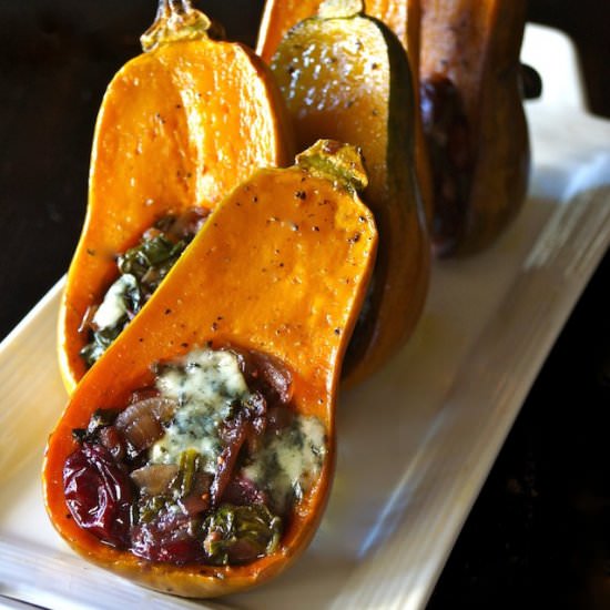 Onion-Bacon Cranberry Honeynut Squash - Recipe photo by cookingontheweekends