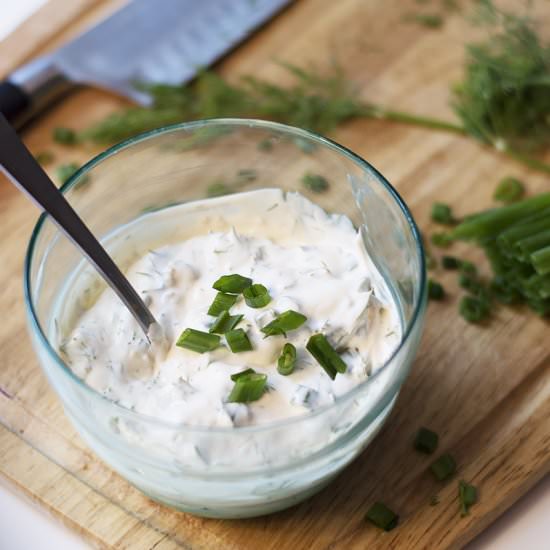 Sour Cream and Dill Dip with Wedges - Recipe photo by livelymess