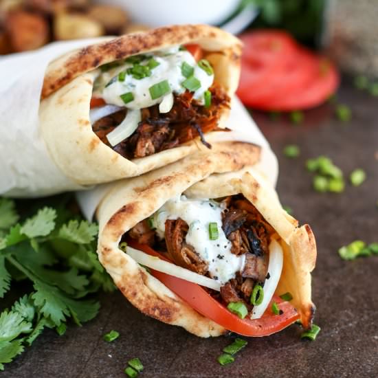 Vegan Gyros with Tzatziki - Recipe photo by ilovevegan